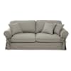 Ausziehbares 3-/4-Sitzer-Sofa aus Baumwolle, hellgrau, Matratze 6 cm